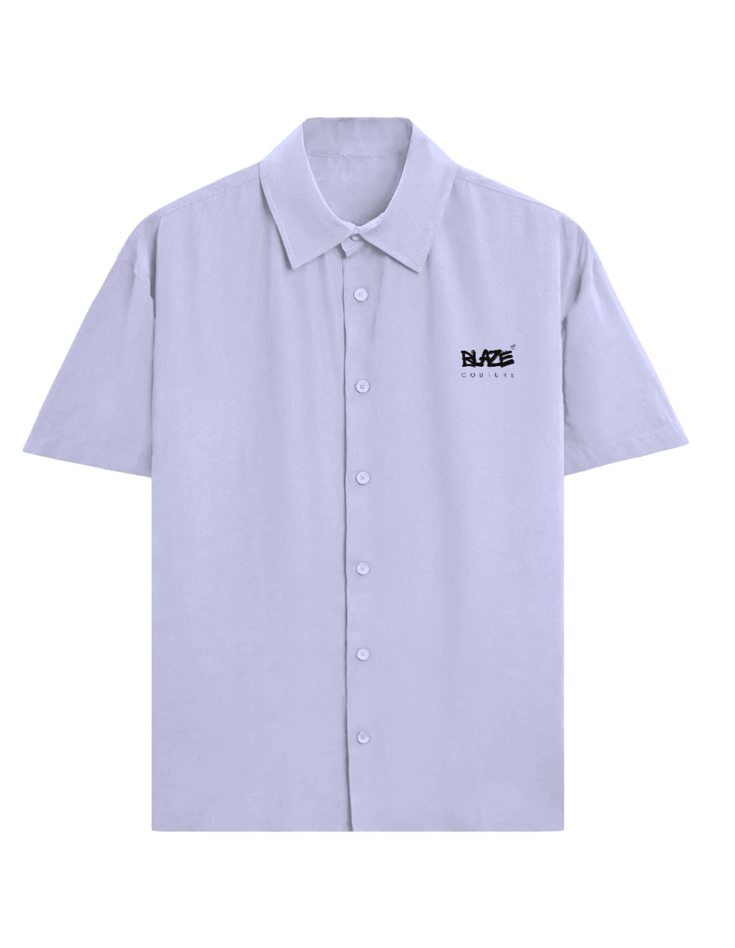 Light purple shirt with a logo on a white background