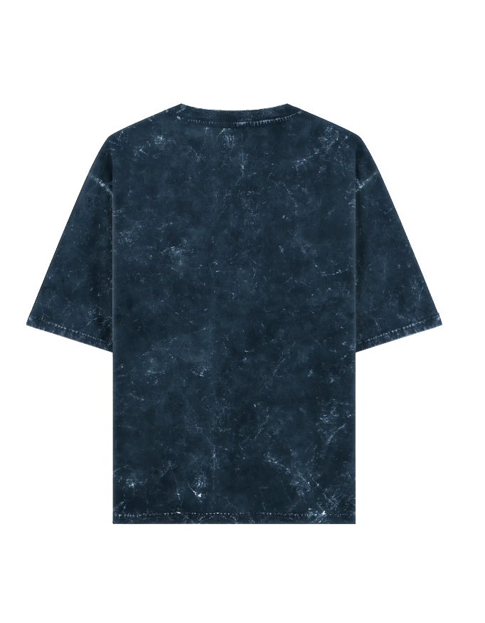Blue marble-patterned t-shirt