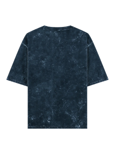 Blue marble-patterned t-shirt
